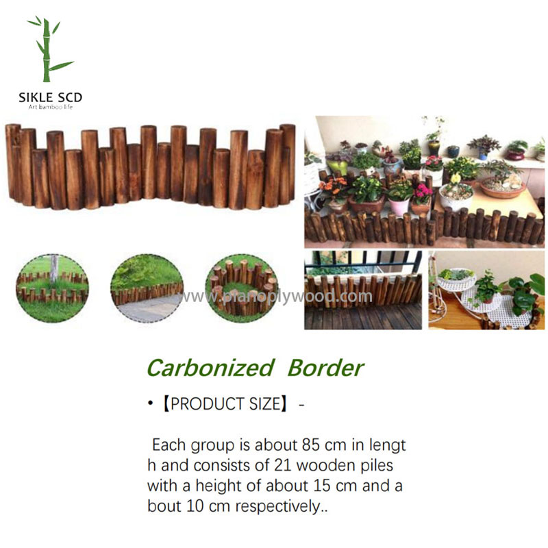 Karbonizovaný drevený plot
