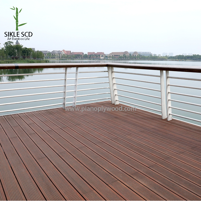 Bamboo Decking Mababaw na Carbon