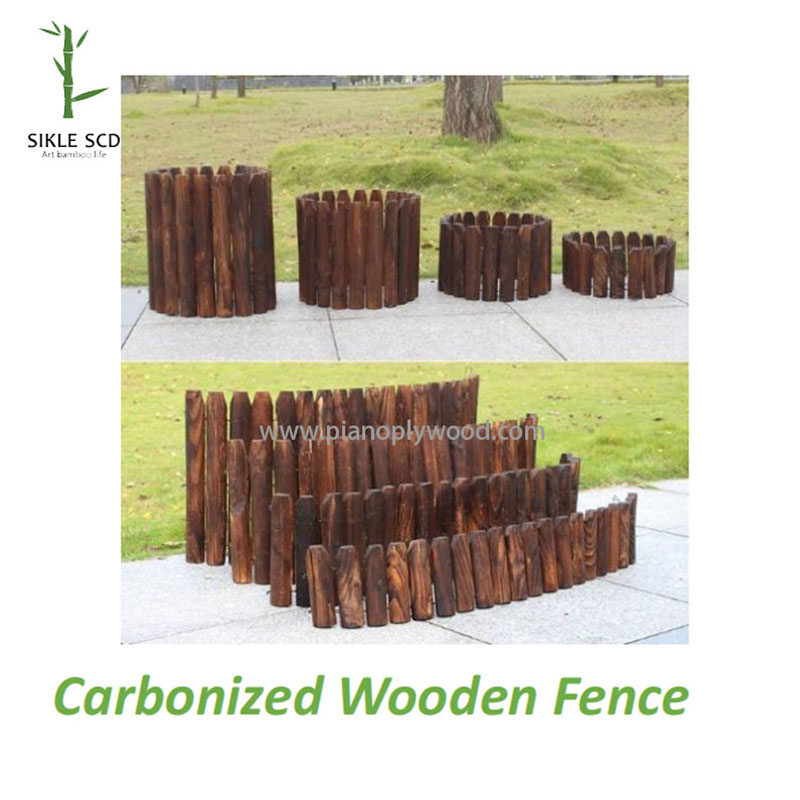 Gard din lemn carbonizat