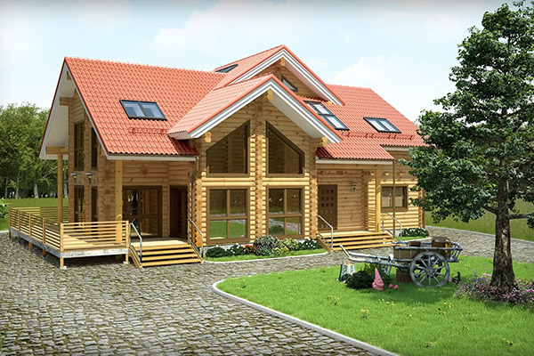 Holzhaus- und Gartendekoration