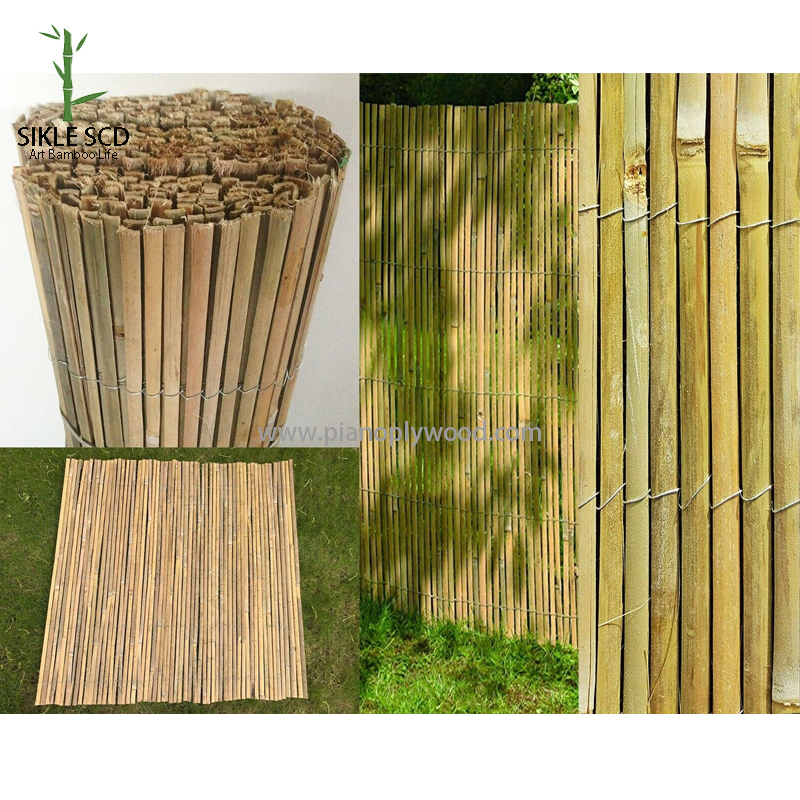 Clôture en bambou fendue