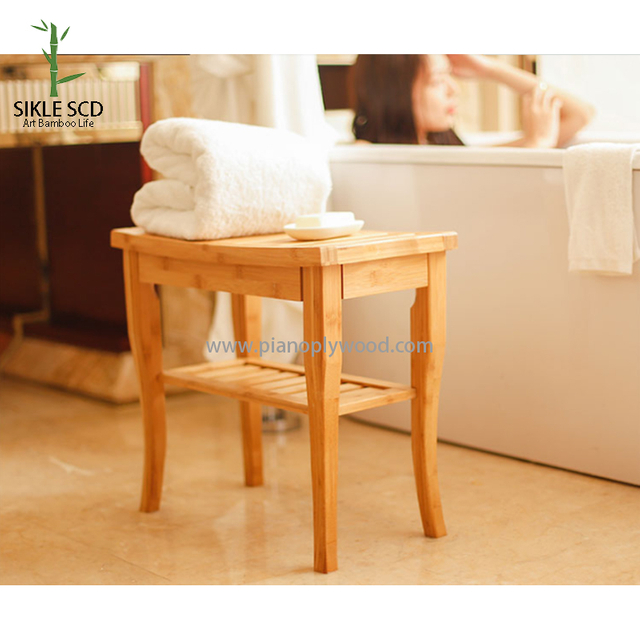 Bamboo Bathroom Stool (straight)