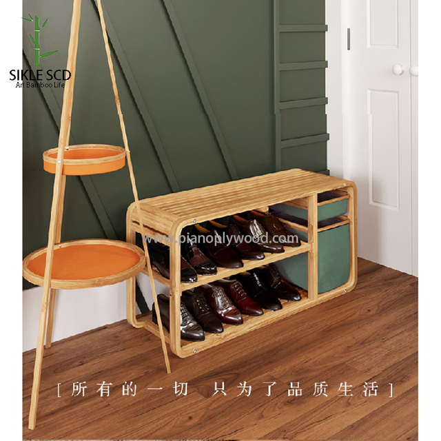 Bamboo Multi Functional Shoe Storage Stool