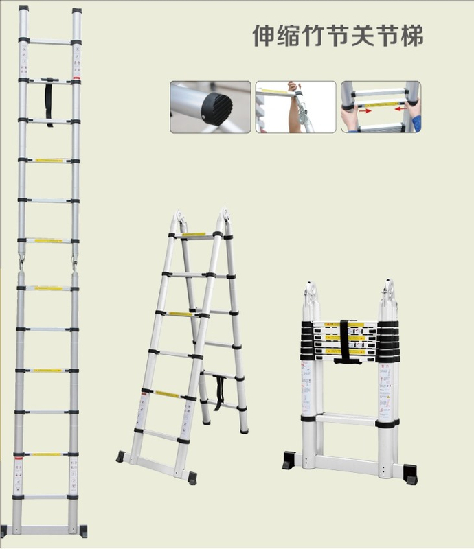 Escada articulada telescópica de bambu